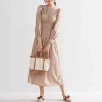 one piece dress 2022 spring summer women long sleeve fashion casual a line pullover dress lace up slim fit design maxi vestidos