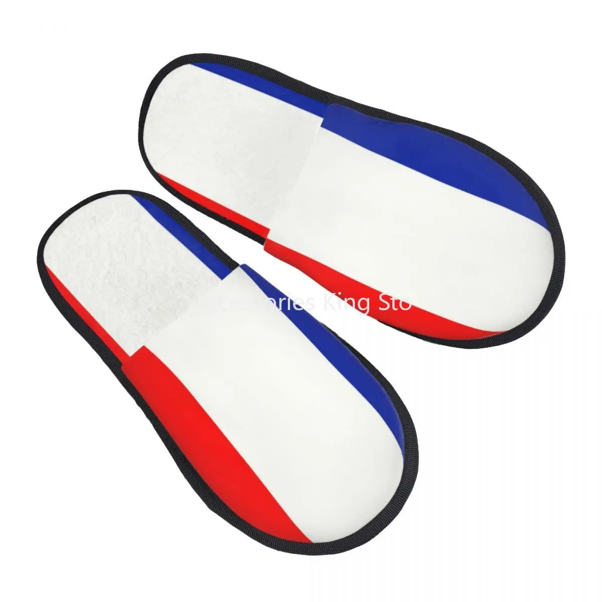 

Custom French Flag France Soft Memory Foam House Slippers Women Cozy Warm Anti-Skid Slipper