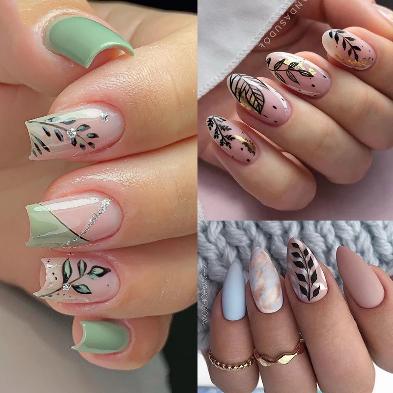 NICOLE DIARY Flower Leaves Nail Stamping Plates Leaf Floral Butterfly Line Printing Stencil Nail Stamp Templates Nail Art Tools images - 6