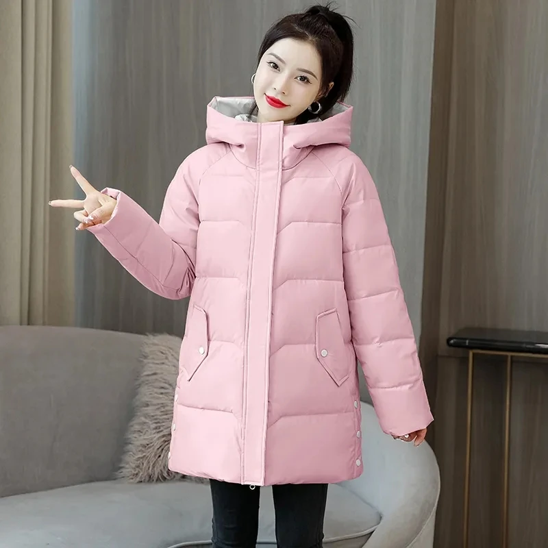 Oversized 3XL For 80kg Loose Hooded Cotton Padded Thicken Jacket Winter Warm Windproof Women Coats Korean Long Sleeve Parkas