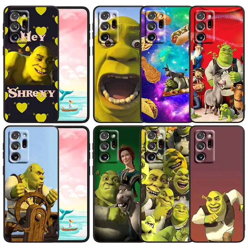 

Movie Anime Shreks Art Phone Case Black For Samsung Note 20 10 9 Ultra Lite Plus A73 A70 A20 A10 A8 A03 F23 M52 M21 j7 j6