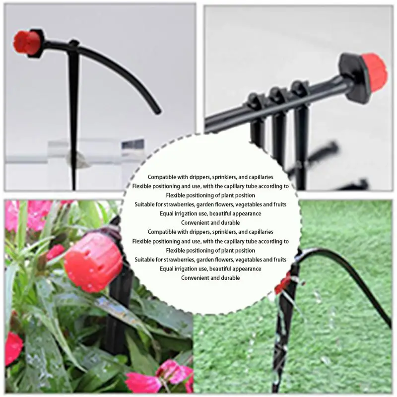 

Капельное орошение для сада 47 дюймов, капиллярный кронштейн типа C, заземляющий штепсель, фиксированный стержень, маленькая красная шляпа, набор эмиттеров, аксессуары