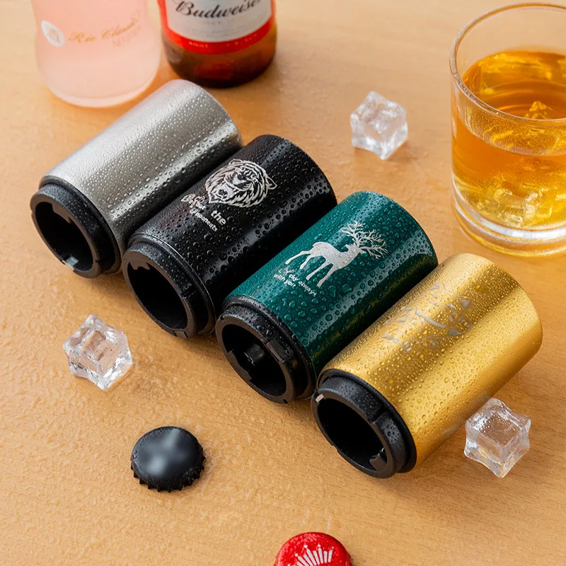 

Magnet Beer Opener,Automatic Beer Bottle Opener,Stainless Steel Push Down Opener Wine Beer Soda Cap Opener Kitchen Accessories