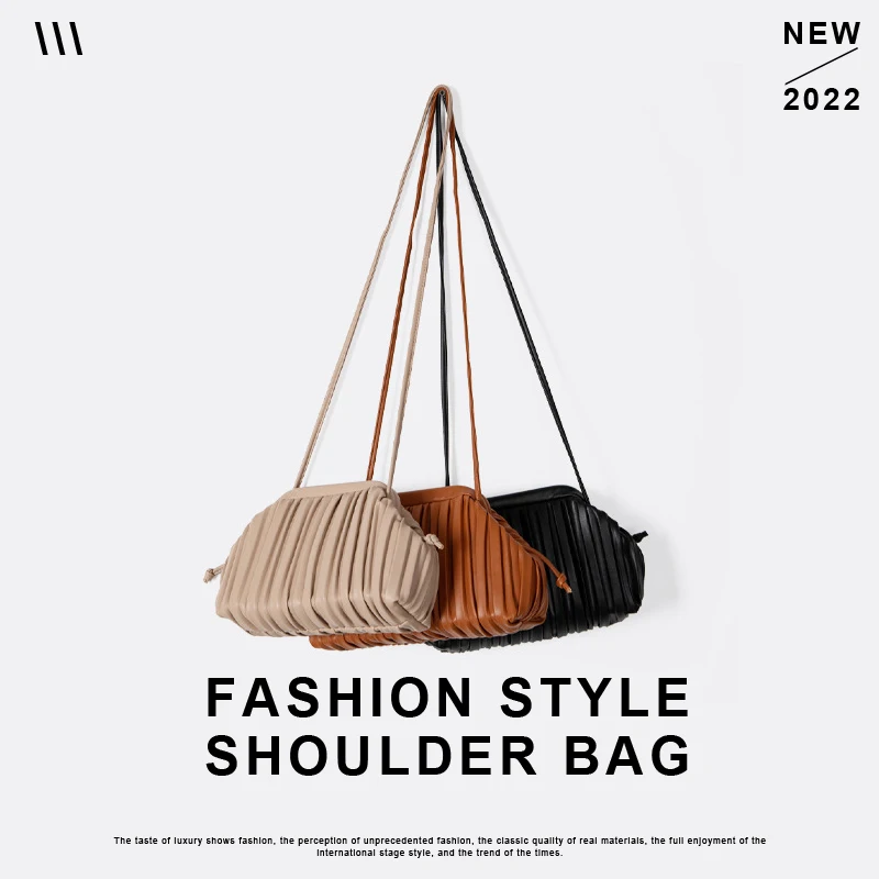 

PU Women Small Shoulder Bag Luxury Designer Clip Clutch dumpling bun Retro Mini bag Ladies Purse and Handbags Crossbody Bags