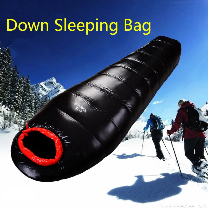 Adult Ultralight Mummy Goose Down Sleeping Bag Outdoor Backpacking Camping Hiking Travel Spring Summer Autumn Winter Portable