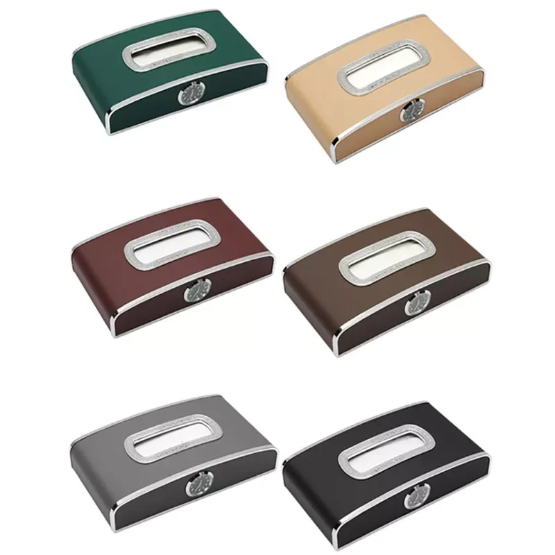

Clock Tissue Box Container Holder Case Parking Number Plate Box Universal Soft for Truck Car W91F
