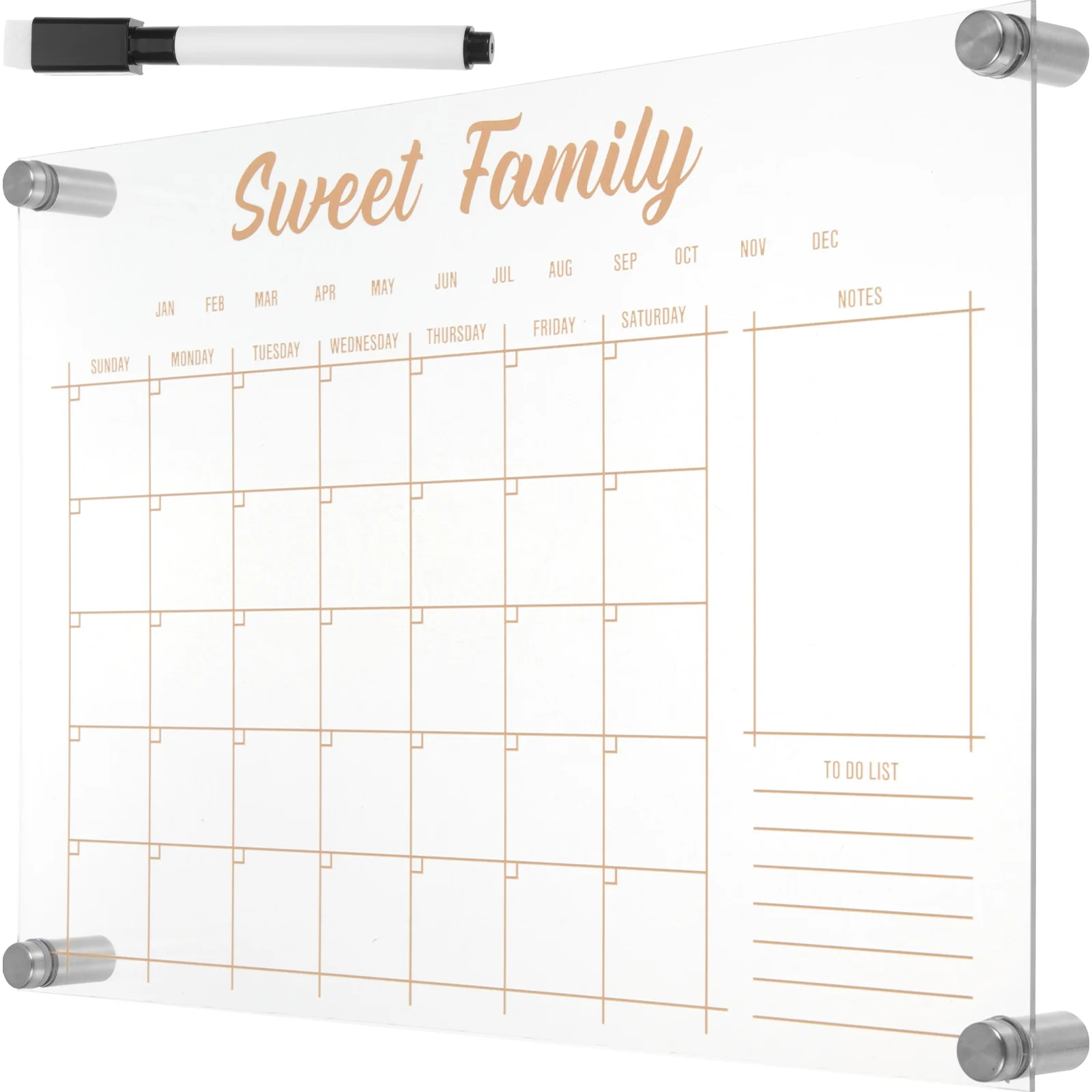 Weekly Board Calendar Dry Erase Planner Menu Fridge Refrigerator Plan Memo Wall Whiteboard Desk Acrylic Chalkboard White Note