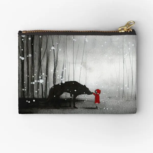 

Little Red Riding Hood The First Touch Zipper Pouches Wallet Men Key Women Packaging Storage Cosmetic Bag Pure Small Socks