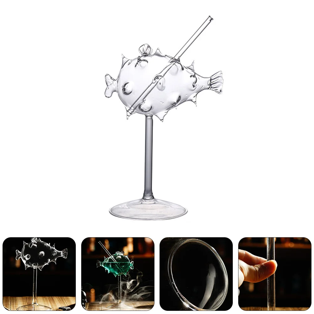 

Glass Glasses Cocktail Cup Fish Martini Puffer Drinking Goblet Champagne Unique Tumbler Party Shaped Bar Whiskey Creative Clear