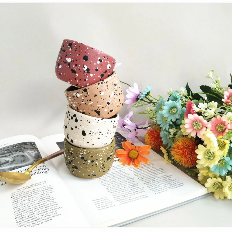 Скандинавская Фарфоровая Кофейная Чашка Объемом 140 Мл С Глазурью От Шоколада И