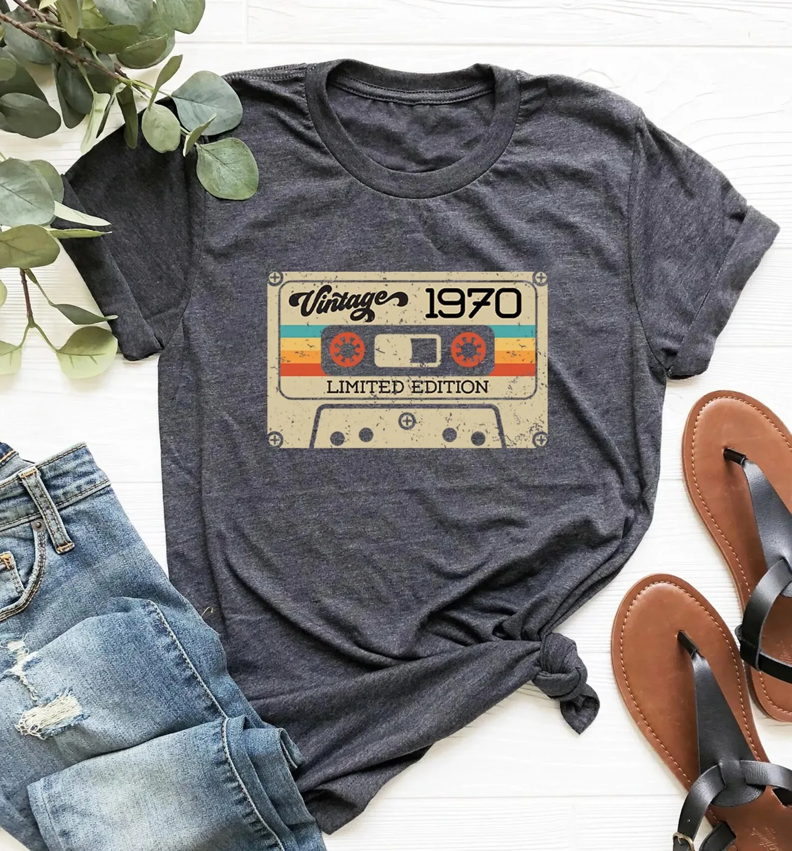 Винтажная Коллекция 1970 года футболка с изображением кассеты ограниченного