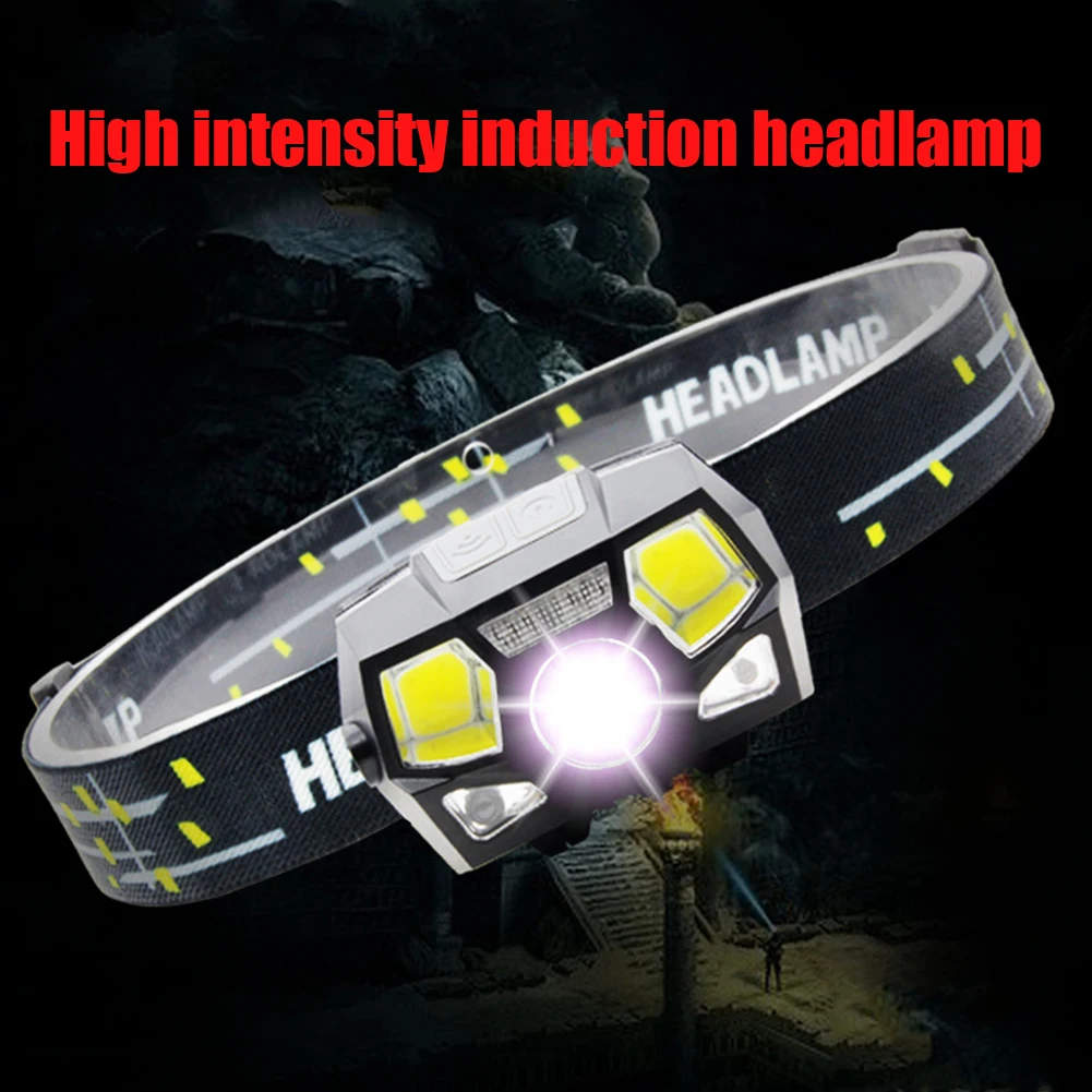 

Powerful XPE+COB LED Headlight Portable USB Charging Headlamp Waterproof for Camping Hiking Night Fishing Caving