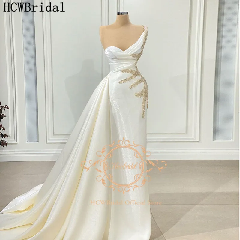 

One Shoulder Long Evening Dress Shiny Beads Straight Sweetheart New Arrival Special Occasion Party Gowns For Wedding Customize