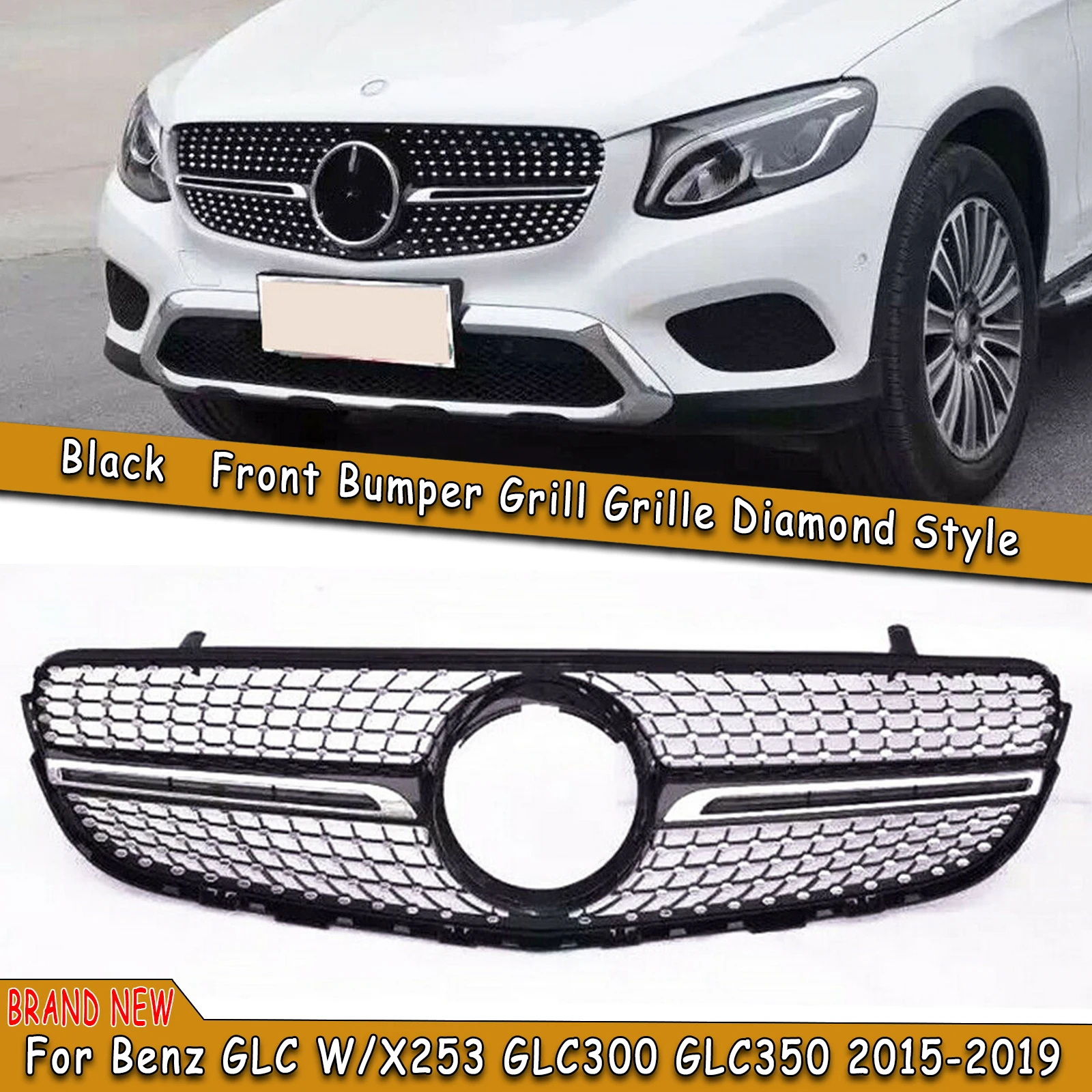 

Передняя решетка автомобиля, верхний бампер, фоторешетка для Mercedes-Benz GLC W/X253 GLC250 GLC300 GLC350 2015-2019