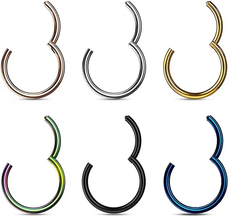 

Segment Clicker Ring Nose Septum Lip Tragus Ear Lobe Eyebrow Piercing Jewelry 316L Surgical Steel Cartilage Helix Body Hoop