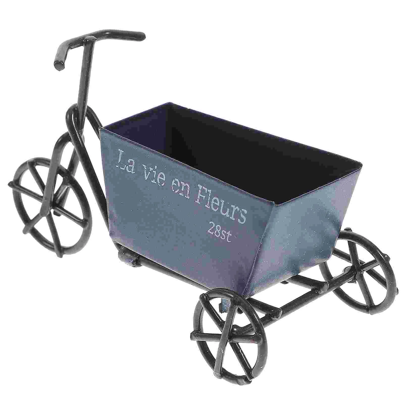 

Pots Planter Box Wheelbarrow Shaped Vintage Decorative Flower Vase Bonsai Container for Home Office Desk Decoration ( ) Plants
