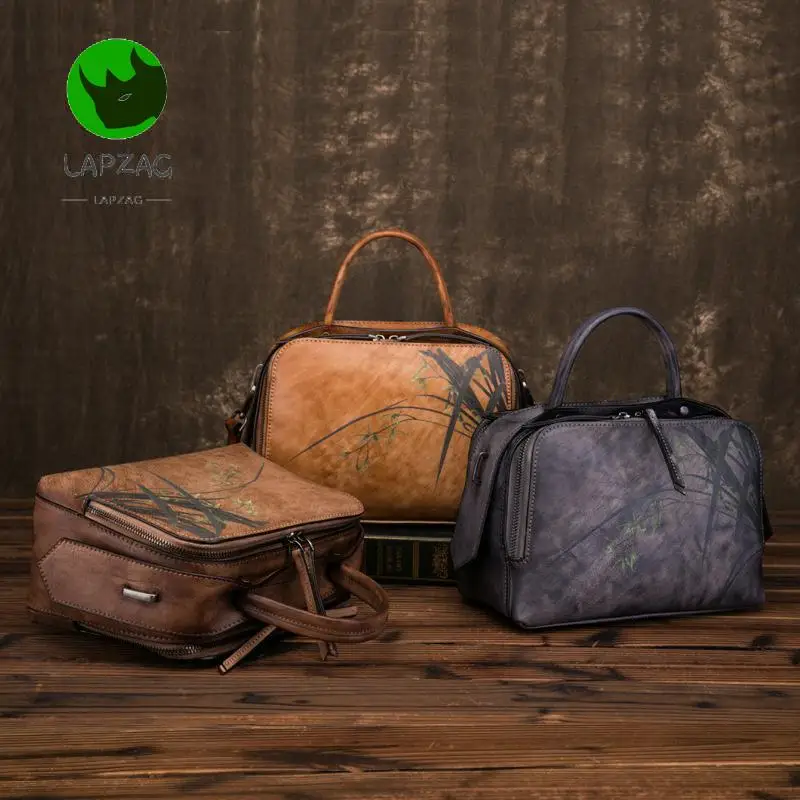 Сумочка на плечо женская из воловьей кожи в стиле ретро