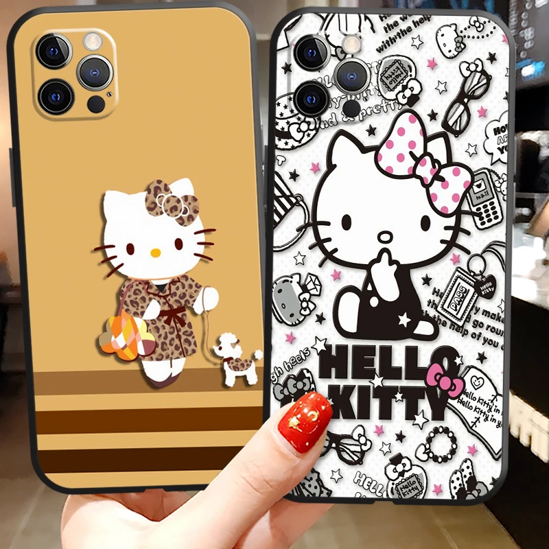 

Hello Kitty Cute 2022 Phone Cases For iPhone 11 12 Pro MAX 6S 7 8 Plus XS MAX 12 13 Mini X XR SE 2020 Soft TPU Funda Back Cover
