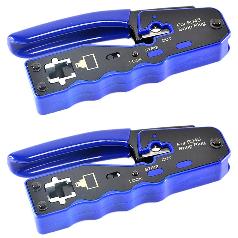 

ABHU 2X HY-670 8P8C RJ45 Cable Crimper Ethernet Perforated Connector Crimping Tools Multi-Function Network Tools Cable Clamps