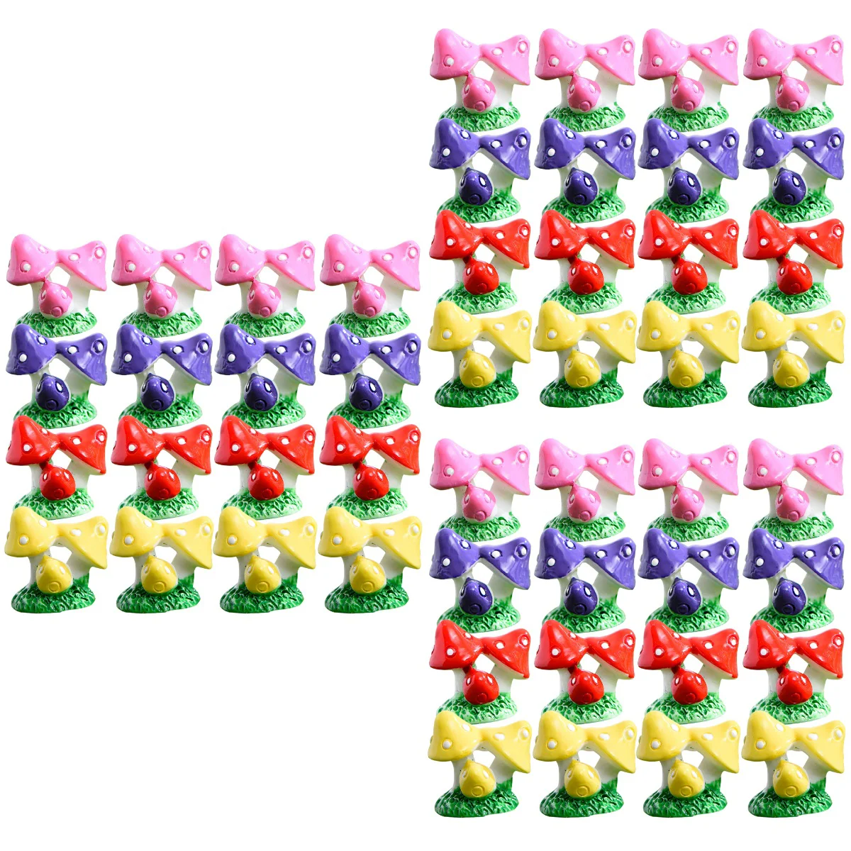 

48 pcs Miniature Mushroom Figurines Mushroom Resin Figures Micro Landscape Moss Decoration
