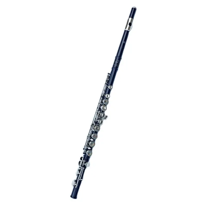 

Japan Black 16 Holes Flute Woodwind Instrument Closed Key Add the E Key C Tone Nickel Plated Concert Flute With Music Case