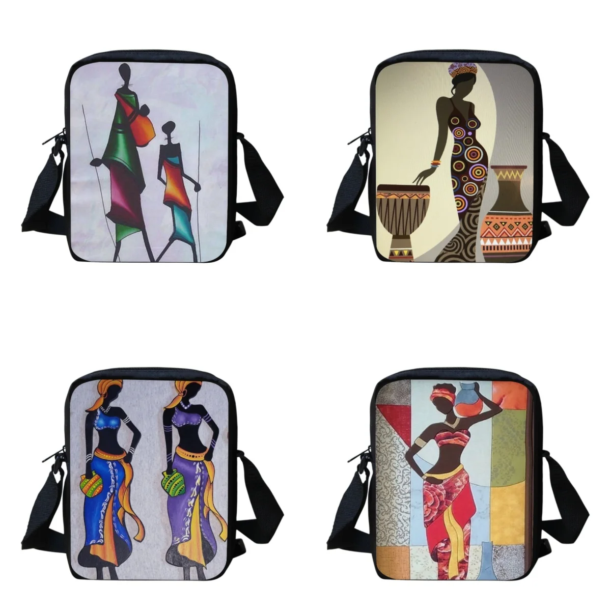 

Female Shoulder Bags African Culture Small Handbags Girl Cross Body Bag Woman Portable Children School Bags Versatile Mochila