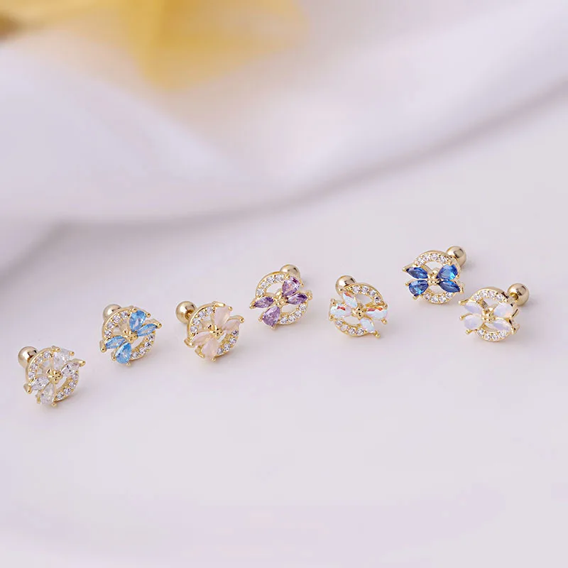 

Женские серьги-гвоздики из хирургической стали с фианитом