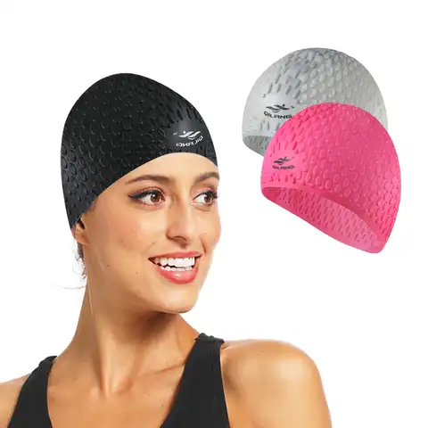 2022 силиконовая плавательная шапка для мужчин и женщин большого размера, мужская шапка для плавания большого размера, высокая эластичность, ...