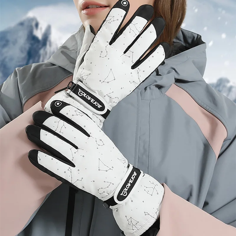 

New Women Ski Gloves Winter Outdoor Windproof Waterproof Non-slip Touch Screen Cycling Gloves Female Skiing Snowboarding Gloves