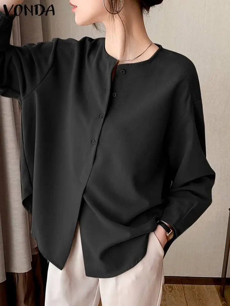 

Повседневные рубашки, Женская однотонная блузка, Женская винтажная свободная Элегантная туника, богемные повседневные блузы, топы большого размера с длинным рукавом, 2023