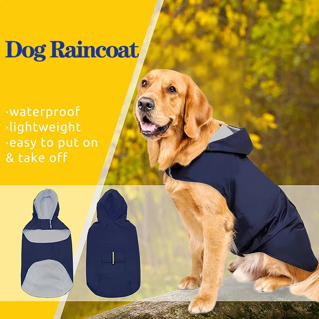 Dog Raincoat Jacket Clothes Reflective Waterproof Rain Poncho Outdoor Rainwear Costume Pet Supplies artículos para mascotas 5