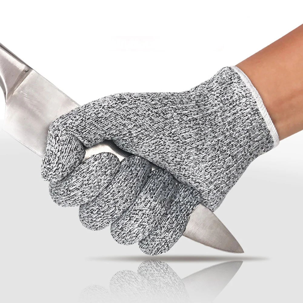 1 Pair 5 Level Anti-cut Gloves Safety Cut Proof Stab Stainless Steel Wire Metal Mesh Kitchen Meat Butcher Cut-Resistant Glove