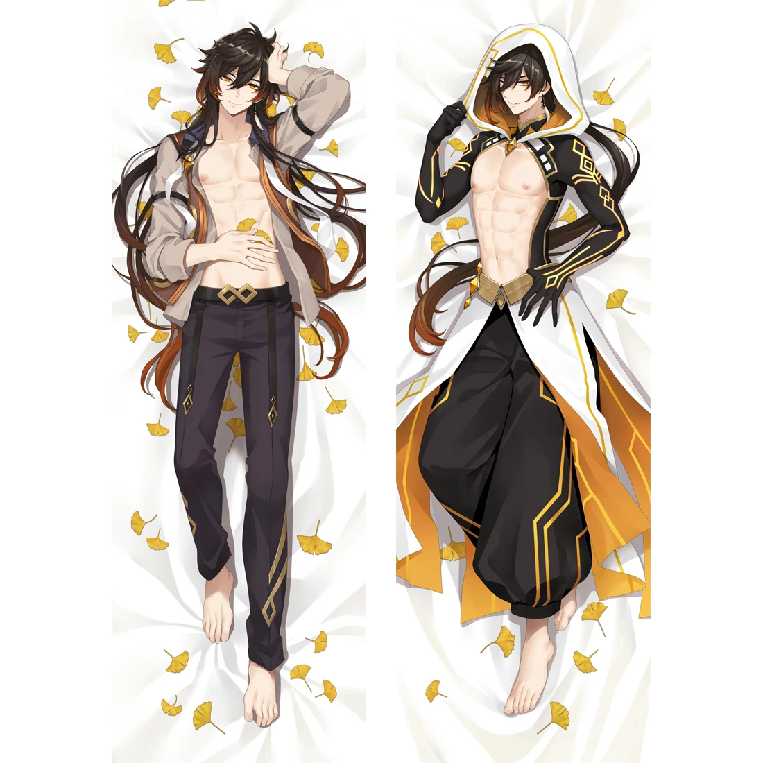 

60x180cm Game Genshin Impact Zhongli Dakimakura Man Otaku Throw Hugging Body Zhong Li Pillow Case Cover Home Bedding Decorative