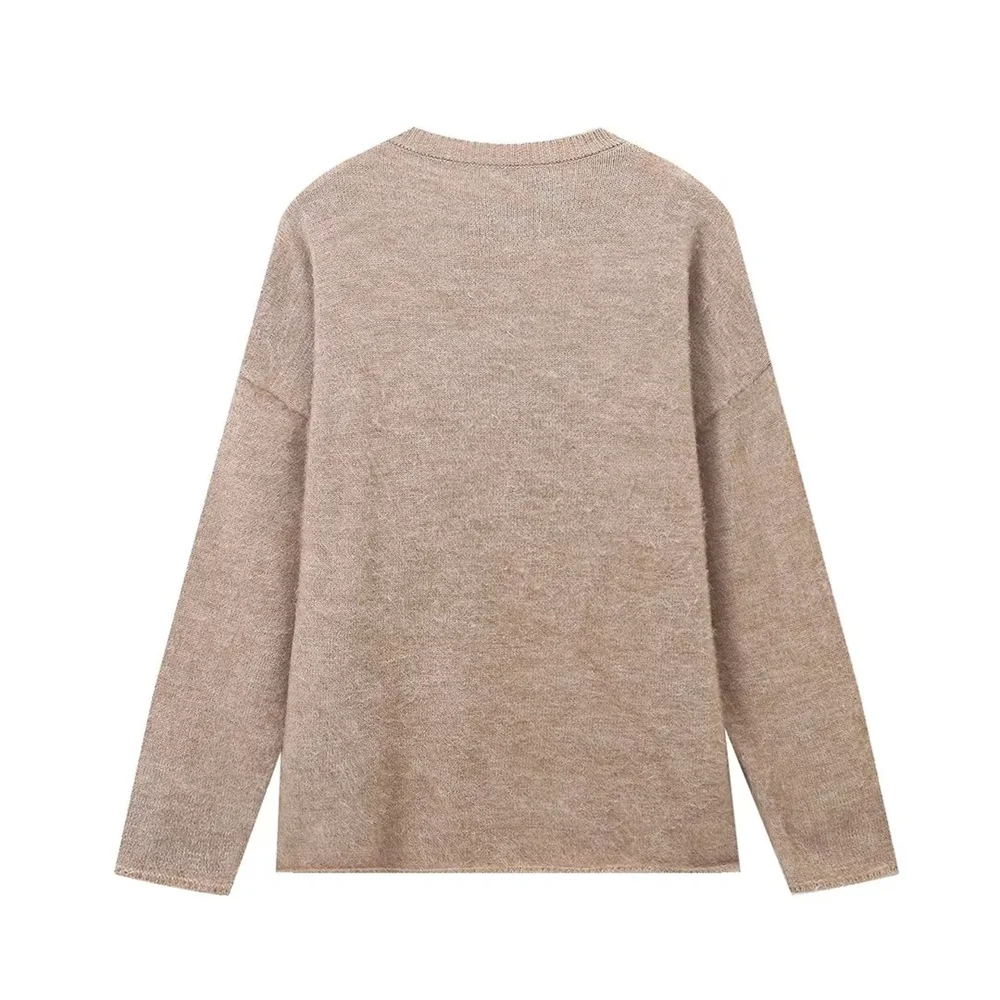 PB&ampZA женский свободный топ с круглым вырезом и длинными рукавами на осень зиму