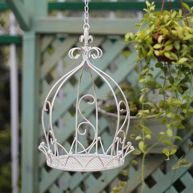 Идиллическая подвесная корзина из кованого железа цветочный горшок качели в