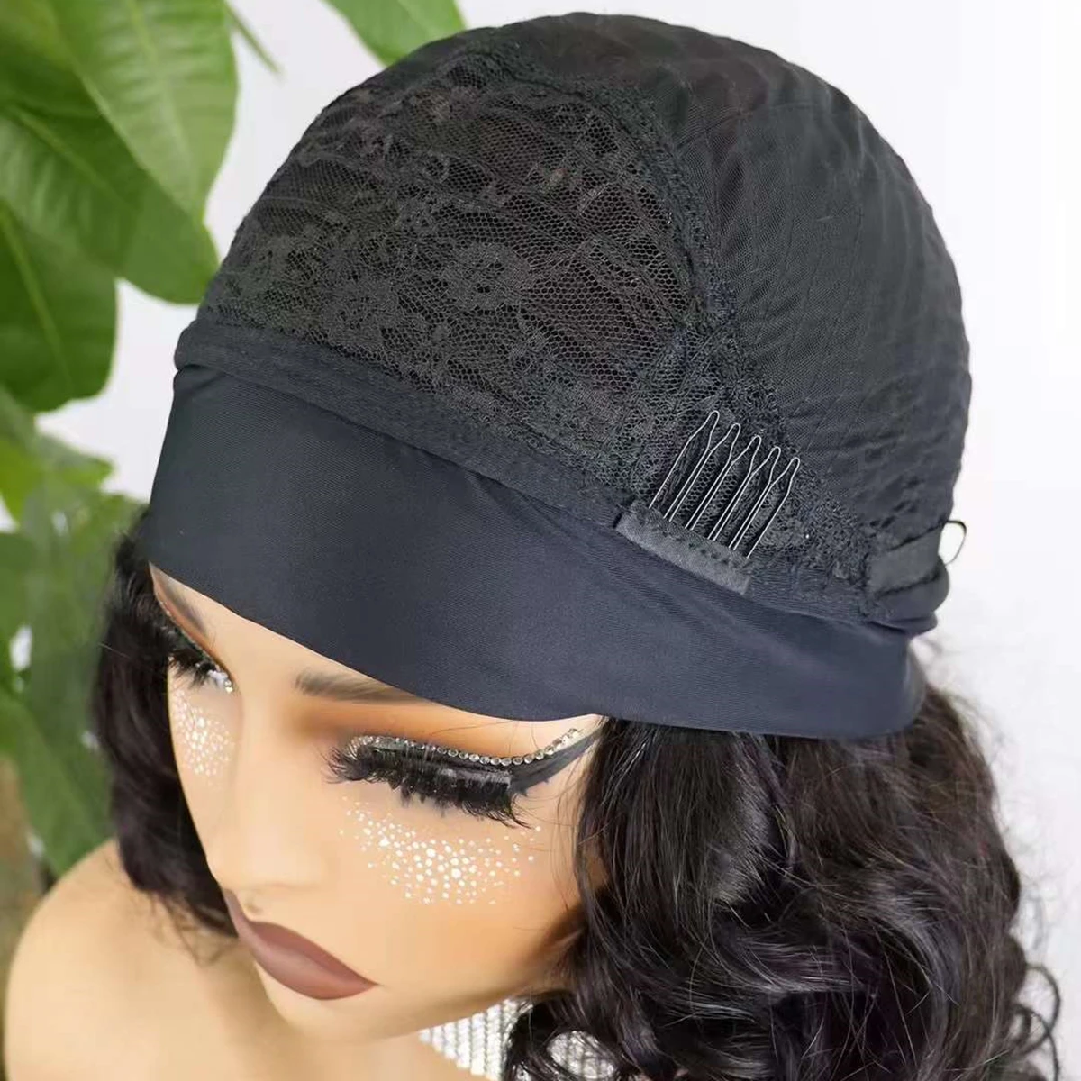 14-дюймовые машинные парики Боб для чернокожих женщин плотность 200% надувные