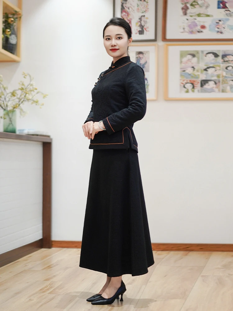 Qiya новый зимний китайский костюм утолщенная маленькая хлопковая стеганая куртка