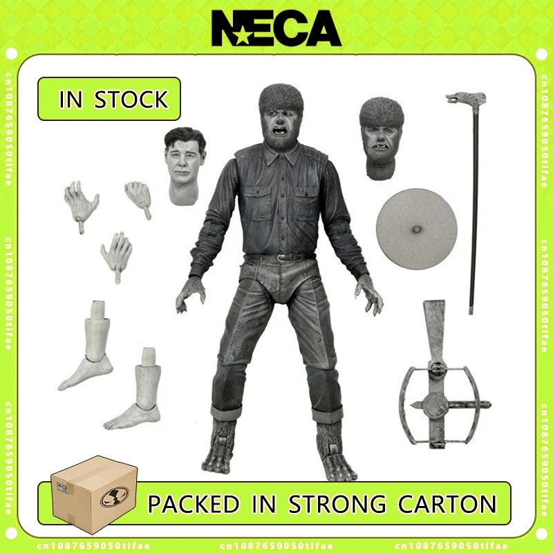 NECA Toys Universal Monsters Ultimate The Wolf Man 7-дюймовая фигурка черно-белая версия оригинальная
