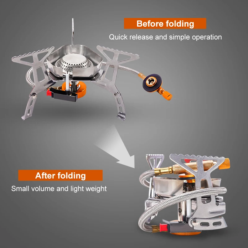 Туристическая газовая горелка PACOONE портативная складная Ультралегкая уличная
