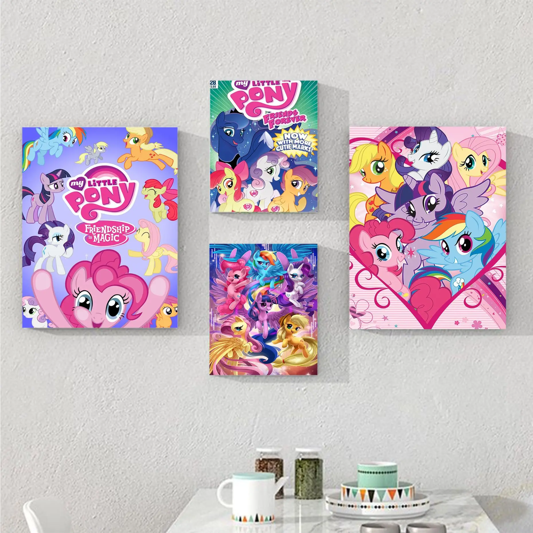 

My L-Little P-Pony Whitepaper Poster Retro Kraft Paper Sticker DIY Room Bar Cafe Stickers Wall Painting