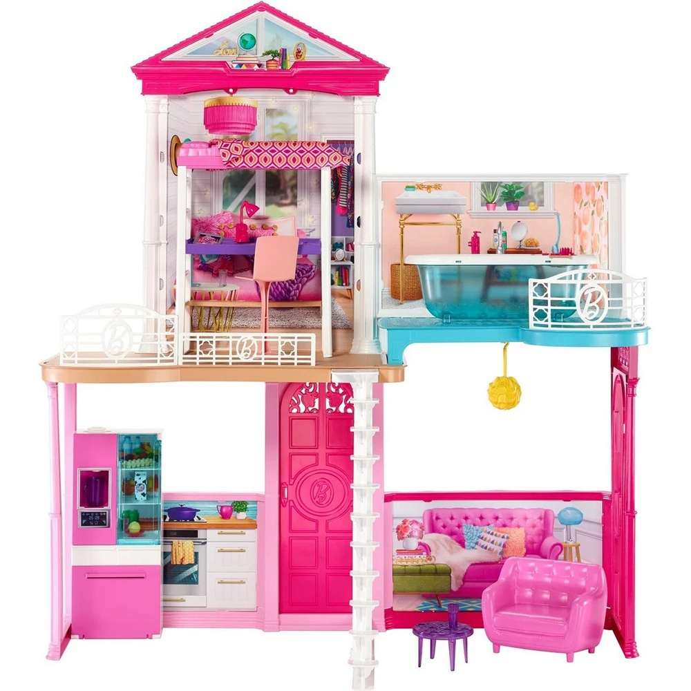 Игровой набор Барби Barbie дом+куклы +аксессуары GLH56 дом барби |