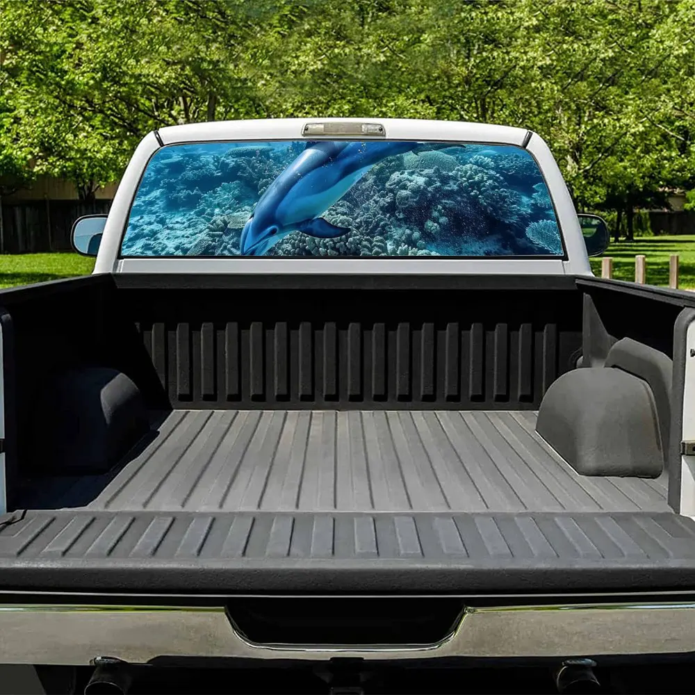 Бесплатная роуминг дельфин рифы наклейка на заднее лобовое стекло автомобиля