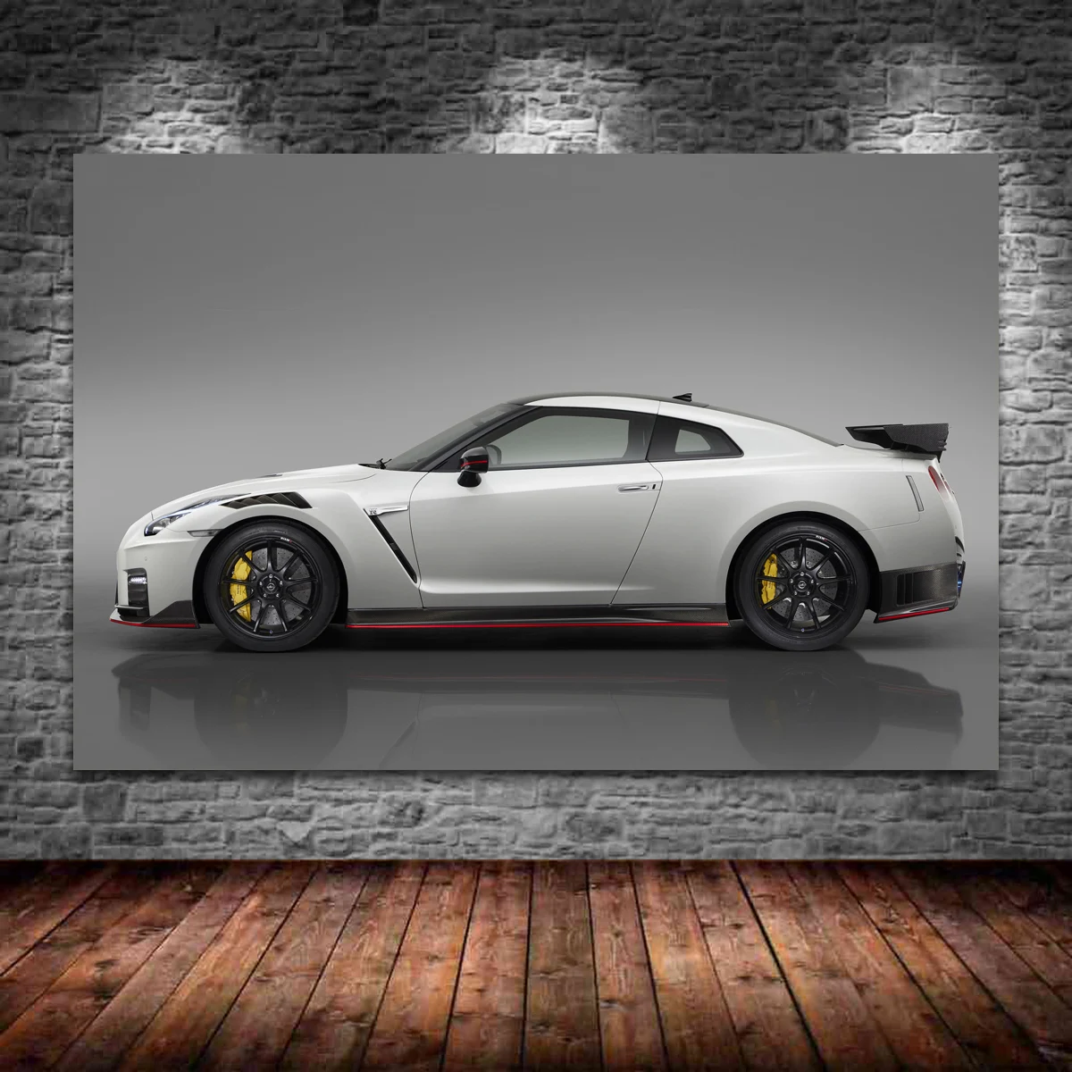 Картины на холсте Nissan GT R автомобиль белого цвета суперавтомобили современные