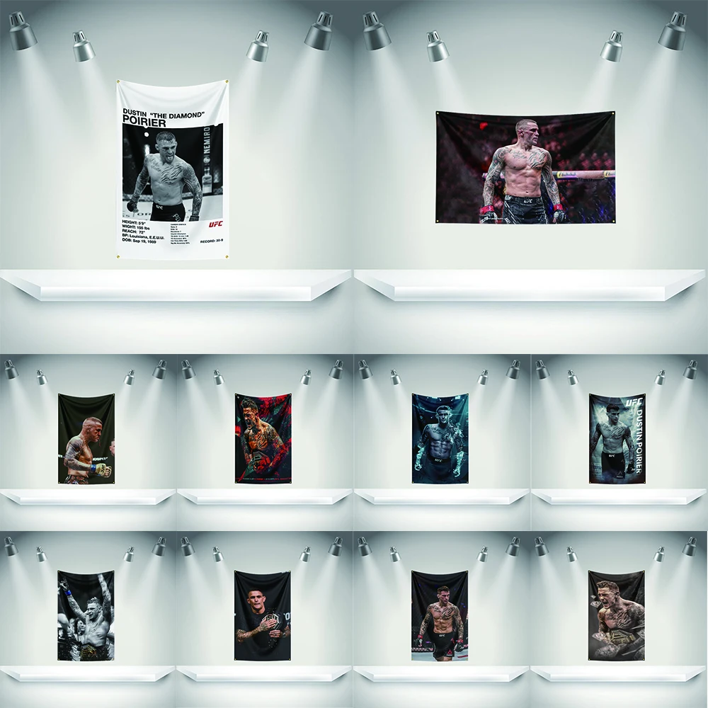Фото Флаг-баннер D-Dustin Poirier: Гобелен с HD-печатью для выставок, декор для гаража для фанатов бокса №1