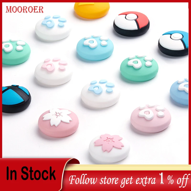 

Mooroer Handle Thumb Stick Rocker cap NS cat claw button cap Silicone case joycon button For Nintendo switch accessories