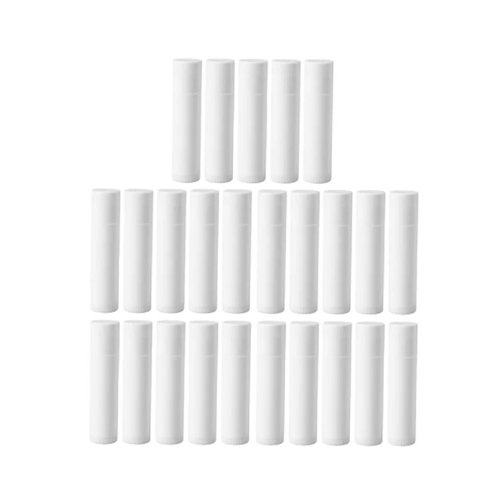 

50Pcs 5g DIY Empty Lip Balm Tubes Lip Pomade Storage Container Plastic Storage Tubes (White)