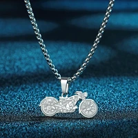 todorova vintage stainless steel motorcycle pendant necklace for men punk charm trendy choker birthday rock biker jewelry