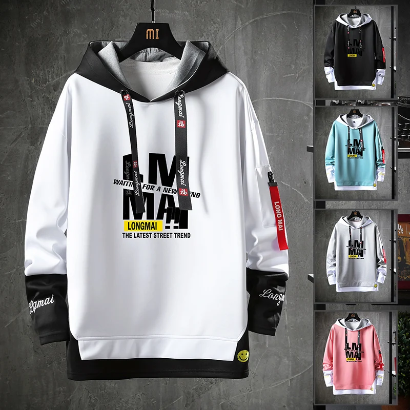 

Fashion Colorful Hoodies Men Clothes Sweatshirts Men Hip Hop Streetwear Solid Man Hoody WY7046