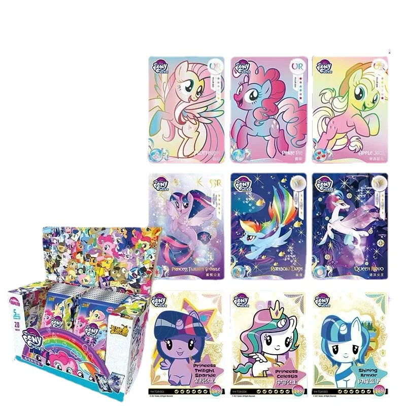 

Оптовая продажа, милая карточка из м/ф «Мой Маленький Пони», карточка из аниме «сделай Юэ», радужная упаковка, игровая карточка, карточка принцессы, мультяшная периферийная игрушка, подарок на день рождения