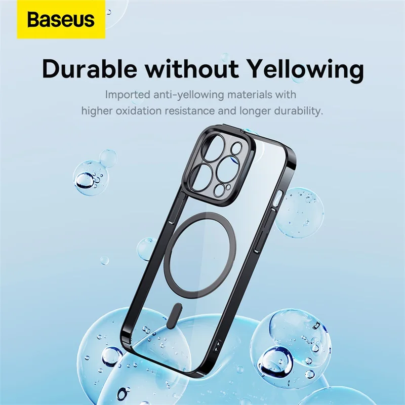 Baseus Magnetic Phone Case For iPhone 14 Pro Max Shockproof Transparent Plating Case Cover For iPhone 14 Plus 2022 Coque Shell
